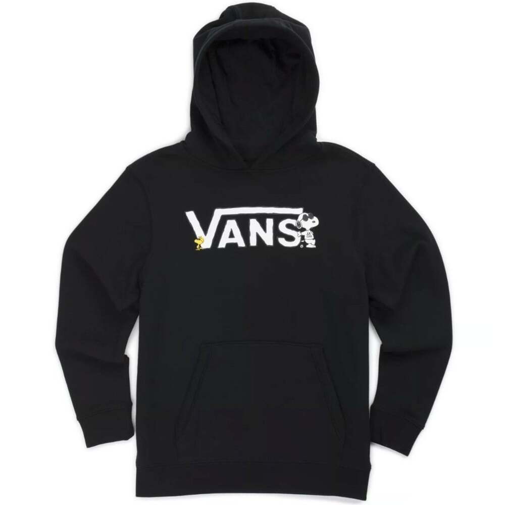 Vans Kids' Vans X Peanuts Pullover Hoodie Black Size L